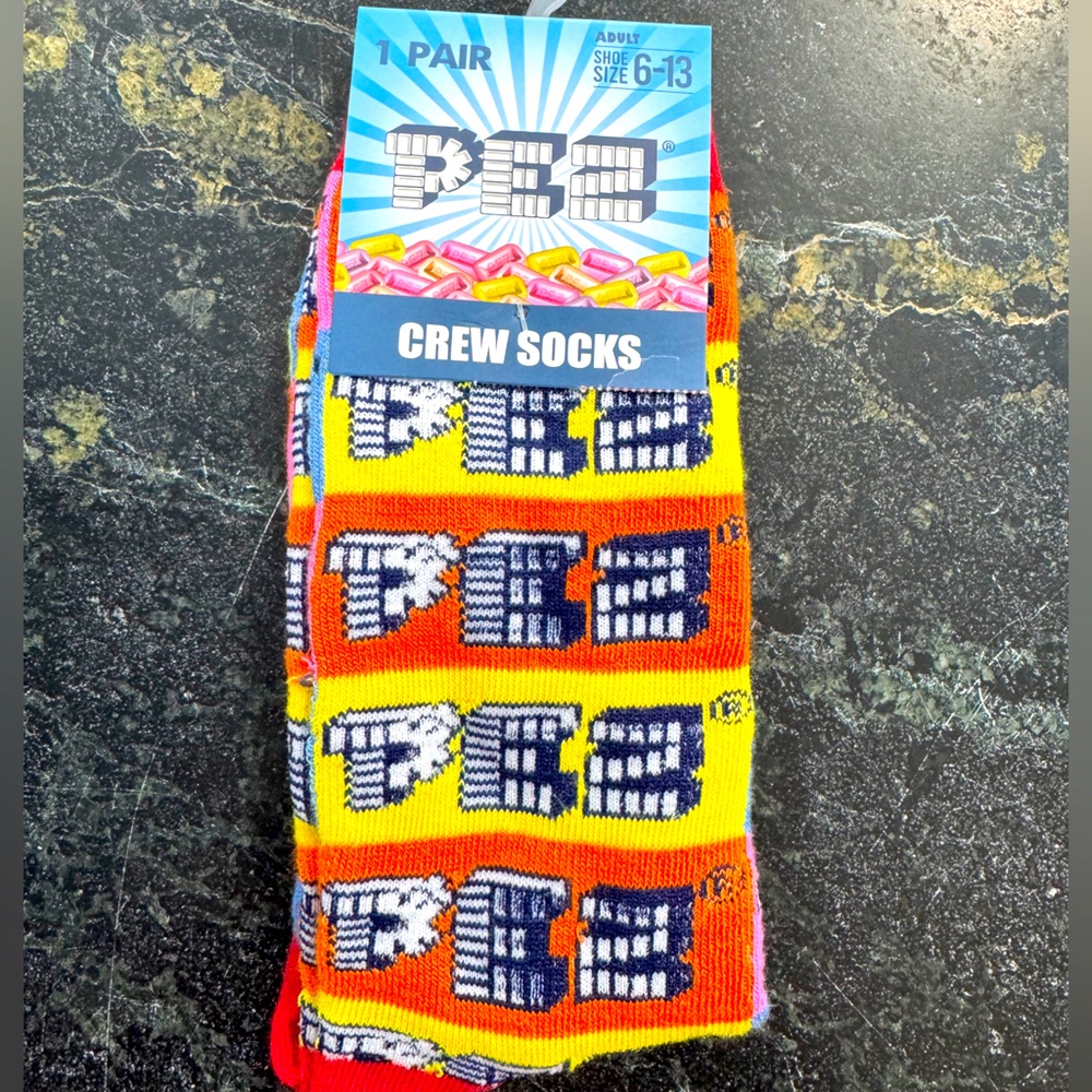 NWT socks with PEZ logo design - fashion or performance